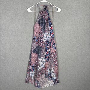 Copper Key Dress Small Midi Red‎ Wrap Patchwork Gauze Crinkle Boho Cottage Vaca